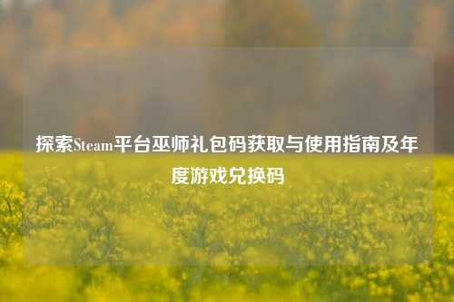 探索Steam平台巫师礼包码获取与使用指南及年度游戏兑换码