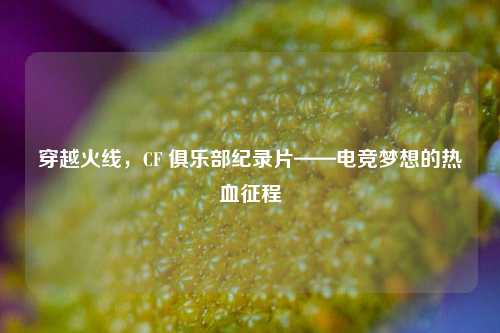 穿越火线,CF 俱乐部纪录片——电竞梦想的热血征程