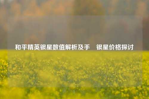 和平精英银星数值解析及手拏银星价格探讨