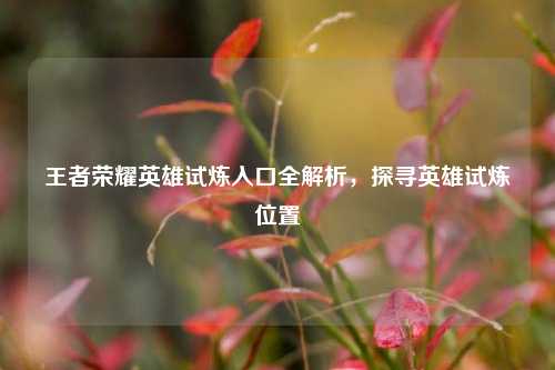 王者荣耀英雄试炼入口全解析,探寻英雄试炼位置
