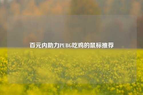 百元内助力PUBG吃鸡的鼠标推荐