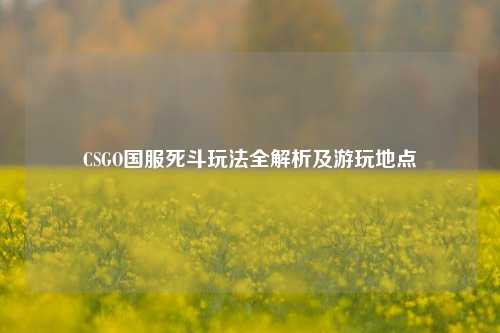 CSGO国服死斗玩法全解析及游玩地点