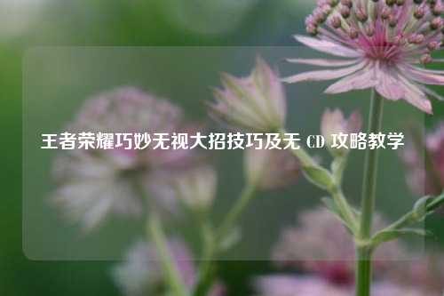 王者荣耀巧妙无视大招技巧及无 CD 攻略教学