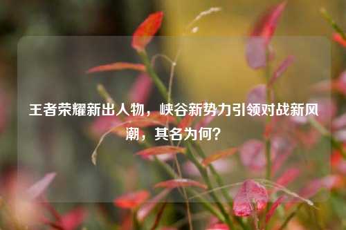 王者荣耀新出人物，峡谷新势力引领对战新风潮，其名为何？