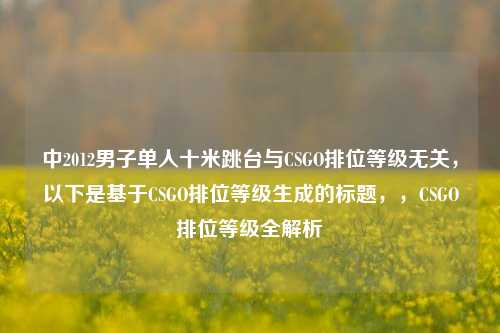 中2012男子单人十米跳台与CSGO排位等级无关，以下是基于CSGO排位等级生成的标题，，CSGO排位等级全解析