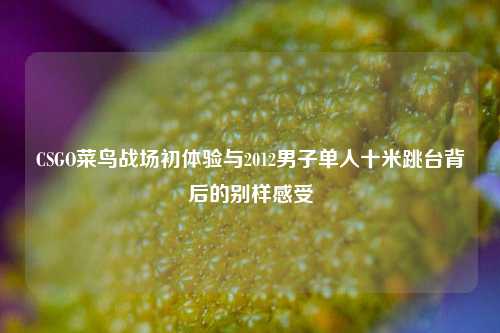 CSGO菜鸟战场初体验与2012男子单人十米跳台背后的别样感受