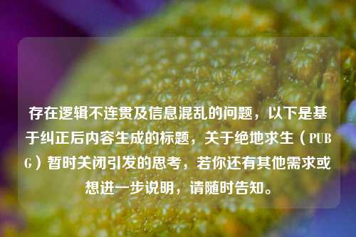 存在逻辑不连贯及信息混乱的问题，以下是基于纠正后内容生成的标题，关于绝地求生（PUBG）暂时关闭引发的思考，若你还有其他需求或想进一步说明，请随时告知。