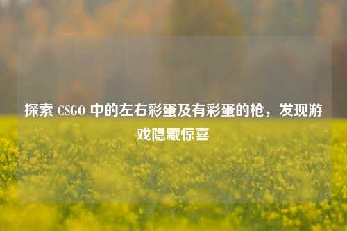 探索 CSGO 中的左右彩蛋及有彩蛋的枪,发现游戏隐藏惊喜