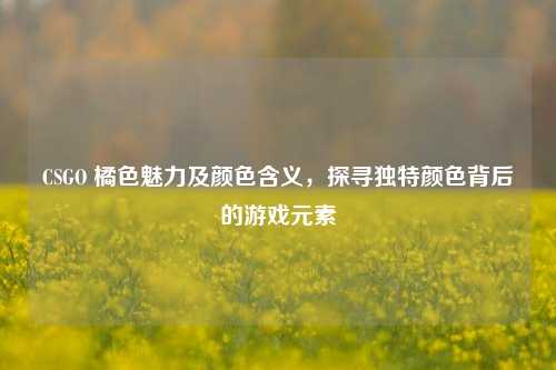 CSGO 橘色魅力及颜色含义，探寻独特颜色背后的游戏元素