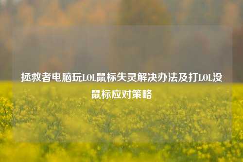 拯救者电脑玩LOL鼠标失灵解决办法及打LOL没鼠标应对策略