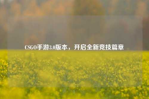 CSGO手游3.0版本,开启全新竞技篇章