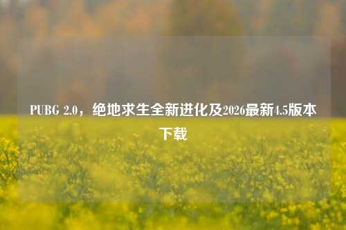PUBG 2.0,绝地求生全新进化及2026最新4.5版本下载