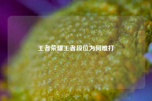王者荣耀王者段位为何难打