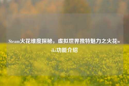 Steam火花维度探秘，虚拟世界独特魅力之火花wiki功能介绍