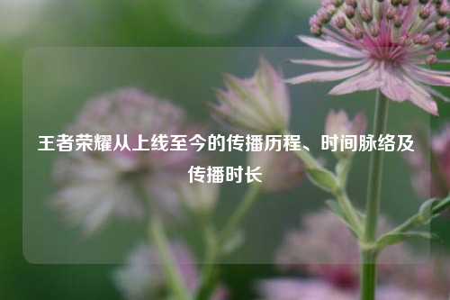 王者荣耀从上线至今的传播历程、时间脉络及传播时长