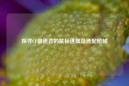 探寻CF最适合的鼠标速度及适配枪械