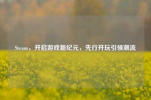 Steam,开启游戏新纪元,先行开玩引领潮流