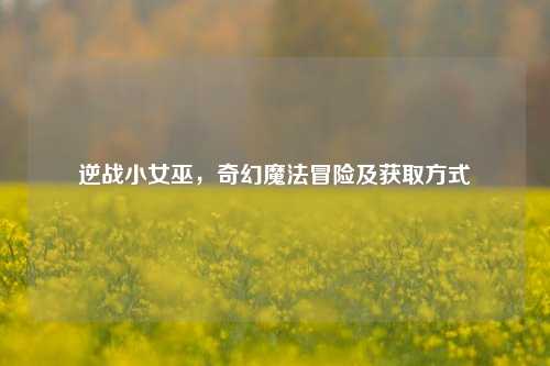 逆战小女巫，奇幻魔法冒险及获取方式