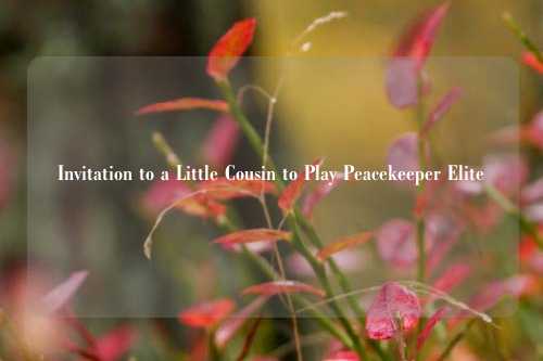 Invitation to a Little Cousin to Play Peacekeeper Elite
