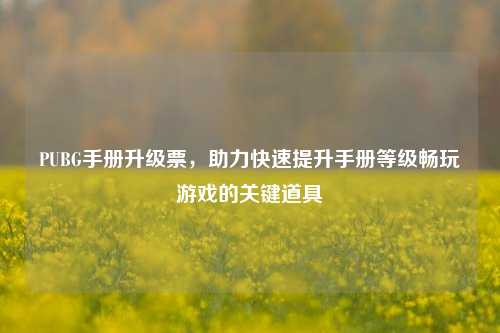 PUBG手册升级票，助力快速提升手册等级畅玩游戏的关键道具