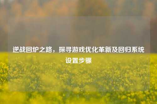 逆战回炉之路，探寻游戏优化革新及回归系统设置步骤