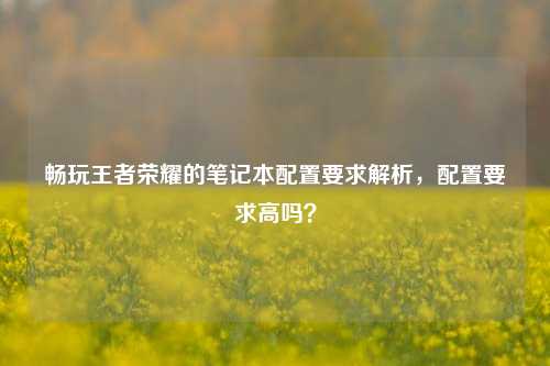畅玩王者荣耀的笔记本配置要求解析,配置要求高吗?