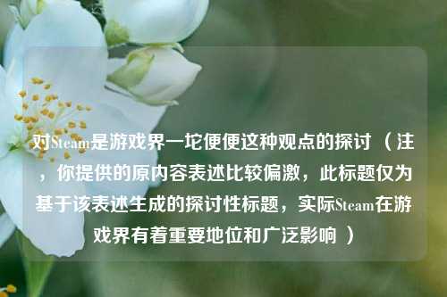对Steam是游戏界一坨便便这种观点的探讨 （注，你提供的原内容表述比较偏激，此标题仅为基于该表述生成的探讨性标题，实际Steam在游戏界有着重要地位和广泛影响 ）