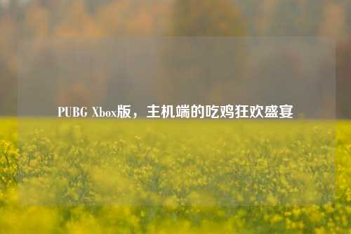 PUBG Xbox版，主机端的吃鸡狂欢盛宴