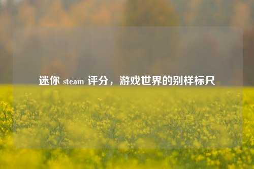 迷你 steam 评分，游戏世界的别样标尺
