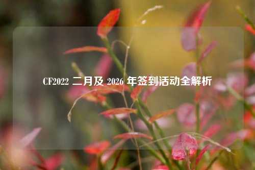 CF2022 二月及 2026 年签到活动全解析